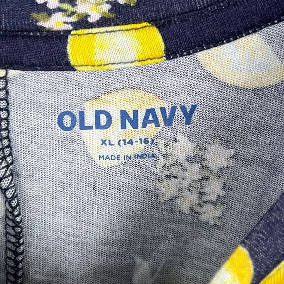 Old‎ Navy Dress Girls Extra Large Blue Swing Jersey-Knit Floral Short Sleeve - Picture 4 of 10
